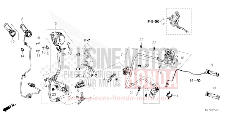 SCHALTER/KABEL (DCT) von Africa Twin DCT GRAND PRIX RED (R380B) von 2022